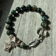 自由自在的海龜 綠龍晶白水晶與純銀手鍊
