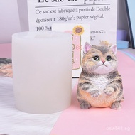 Plaster Resin Fat Cat Figurine diy Plaster Silicone Mold Aromatherapy Cute Candle Mold Cat Diffuser 