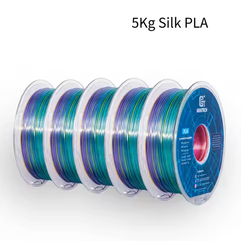 GEEETECH 5Rolls 3D Silk PLA Filament 1Kg/roll 1.75mm Spool Wire For 3D Printer Material,Vacuum packa