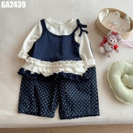 Autumn Winter Sweeter Clothes Set with Brown Bear Pattern Felt for Girls 1-7 Years Old MINTSCLOSET G