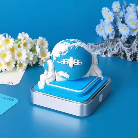 Big Discount Omoshiroi Block 3D Notepad Earth Calendar 2026 Led Memo Pad Sticky Notes Desk Calendar 