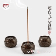 One Nine-holes Lotus Brass Incense Sticks Holder with 2 Different Sizes & Colour Selection