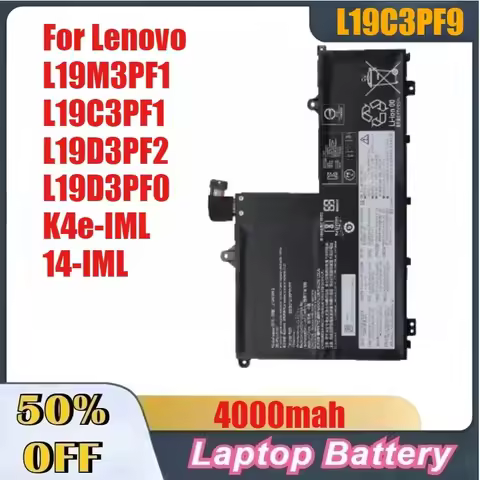 4000mah High-Quality Laptop Battery L19C3PF9 for Lenovo L19M3PF1, L19C3PF1, L19D3PF2, L19D3PF0, K4e-