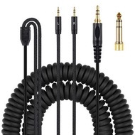 全城熱賣 - ZS0227 耳機雙3.5mm彈簧音頻線 Denon AH-D7100 7200 D600 D9200 5200 (顏色：黑色)