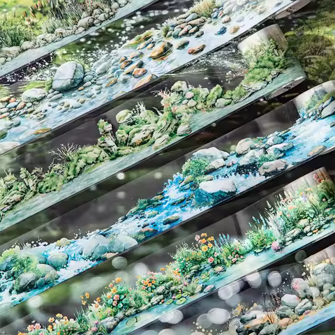50mm*2m PET Riverside Landscape Tapes Sticker Creativity Scrapbooking Hand Account Adhesive hand mad