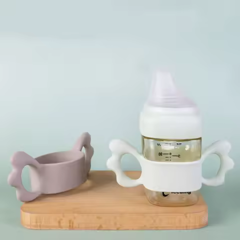 Newborn Bottle Grip Handle Infants Wide Caliber Milk Bottle Hand Shank Compatible with Hegen Baby Fe