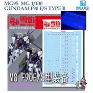 WATER DECAL [SNOW] MG 95 S GUNDAM F90 E/S TYPE B 1/100 FLUORESCENT SMG95 MG95 SMG 95 SNOW FRAME