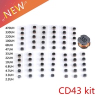 65PCS 13Values CD43 SMD Power Inductor Assortment Kit 2.2UH-470UH Chip Inductors High Quality CD43 W