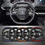 for Peugeot 3008 4008 5008 Car Steering Wheel Cover Carbon Fibre + PU Leather Auto Accessories inter