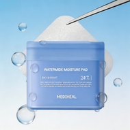 【นำเข้าจากเกาหลีใต้】MEDIHEAL Watermide Moisture Pad - Square Cotton Facial Toner Pads with Icelandic