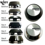 4pc 60mm/64mm/65mm/68mm/69mm ADVAN Racing silver Style Sticker Car Modified Wheel Center Cover Rim H