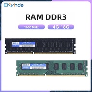 Envinda 4GB/8GB DDR3L RAM Để Bàn 1600 MHz PC3-12800U/PC3-10600 Bộ Nhớ DIMM Không ECC 1.5V 1.35V Dành