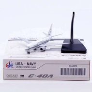 ของขวัญเครื่องบินสะสมโลหะผสม XX40075 JC Wings 1:400 US NAVY Boeing C-40A แบบจำลองเครื่องบินเจ็ท 1658