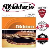 (READY STOCK) D'Addario Acoustic Steel Strings Set  EZ900 .010 - .047 Tali Gitar Akustik