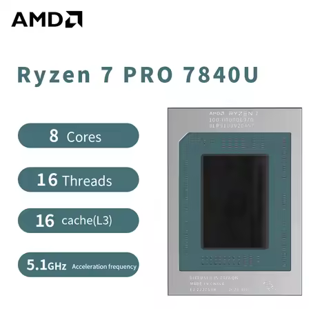 5.1GHz 8-Core 16-Thread 8MB Game Cache 4NM Gaming CPU 100-000000970 AMD R7 PRO 7840U Laptop CPU Ryze