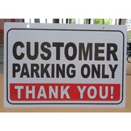 PVC Signage Customer Parking Only 7.8x11 inches
