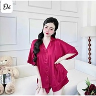 M15: Soft and comfortable latin silk batwing short-sleeved pajamas Set Pyjamas Women Sleepwear for W