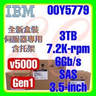 全新盒裝 IBM 00Y5779 00Y5909 00NC639 V5000 3TB 7.2K 6G SAS 3.5吋