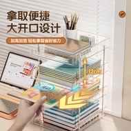 Book Storage Rack File Organizer Box Multi-Layer File Storage Rack Desktop Organizer Box Sorting Fil