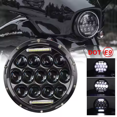 Motorcycle 7 Inch Round LED Headlight for Harley Softail Touring Ultra Classic Electra Street Glide 