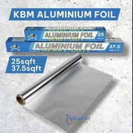 KBM Heavy Duty Aluminium Foil / BBQ Food Wrapping / Baking Foil / Catering Foil / Aluminium Wrap (25