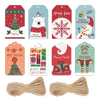 50Pcs/pack 4*7cm Merry Christmas Tags Labels Gift Wrapping Paper Hanging Tags Santa Claus Paper Cards Xmas DIY Crafts