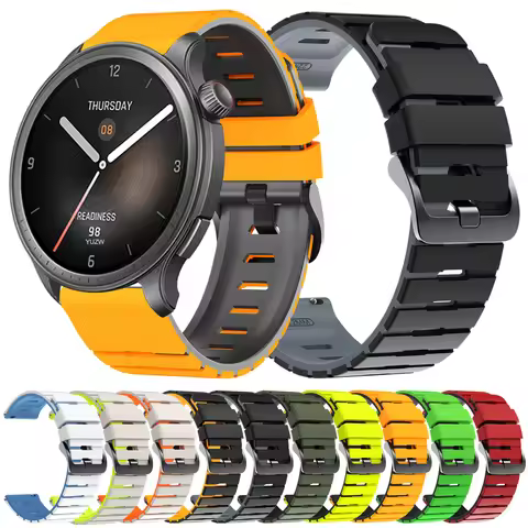 22mm Watch Band For Huami Amazfit BALANCE 2 Silicone correa Bracelet For Amazfit Bip 6 5 46mm/GTR 2 