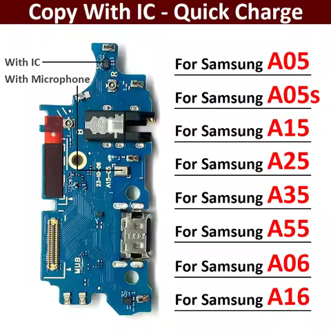 USB Micro Charger Charging Port Dock Connector Microphone Board Flex Cable For Samsung A05 A05s A15 