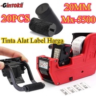 MESIN 20Pcs 20mm Black Ink Roller Price Label Machine Ink For Price Labeller MX-5500 Ink/ Price Labe