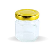 Hexagon Glass Jar 45 mL | Jar Madu | Toples Kaca Segi Enam