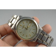 Second-Hand Japanese Vintage Watch Seiko Titanium 7N42 9100 Patterned Dial Men's Quartz Round 40mm
