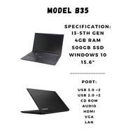 LAPTOP TOSHIBA DYNABOOK B35 ( i3-5TH GEN , 4GB RAM , 500GB SSD , NO CAMERA )