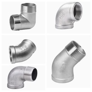1/4" 3/8" 1/2" 3/4" 1" 1-1/4" BSP Elbow 45/90 Degree Angled 304 Stainless Steel M+F Threaded Pipe Fi