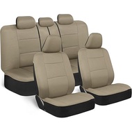 BDK OS-309-AB Tan Trim Black Car Seat Covers Full 9 Piece Set, Sleek & Stylish, Split Option Bench 5