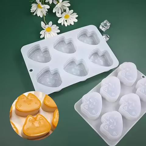 Cartoon 3D Cat Silicone Mould DIY Pudding Mousse Jelly Cheese Chocolate Mold Mochi Dessert Cake Deco