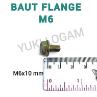 Flange bolts M6x10 lock bolts 10 yellow flange bolts