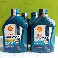 SHELL Advance ORIGINAL 4T AX7 Matic 10w-30 AX7 Motor Oil Manual/ 10w-40 800mL 1Liter shell ORIGINALb