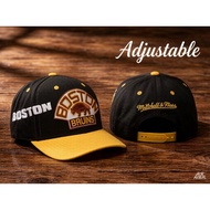 Mitchell & Ness Boston Bruins Vintage Logo Pro Crown Snapback Cap SIDE PATCH  multi-color embroidere