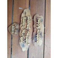 GANTUNGAN Custom walanda teak nameplate according to your own wishes, uk, width 29cm, height 27cm, 3