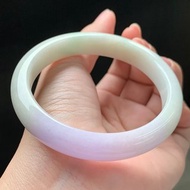 冰種 天然翡翠 緬甸 A玉 玉鐲 • 糯冰種紫黃翡翠福鐲