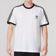 Adidas Originals 3-Stripes Tee, Men's Casual Basic Comfortable Breathable Round Neck Short Sleeve T-