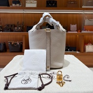 【氣質奶白色、金扣超稀有】Hermès Picotin 18 手提包｜冰川白 TC 牛皮｜K刻2025最新年款＋完整配件