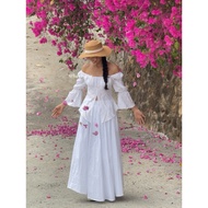 Slit sleeve shirt - Sawako Clothes Lace Sleeve Off Shoulder Top Blouse