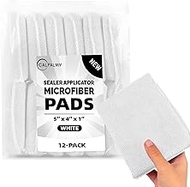 (12-Pack) Professional Microfiber Sealer Applicator Pad – The Perfect Tool to Apply Sealer to All Natural Stone and Tile Like Marble, Granite, Concrete &amp; Slate (White)