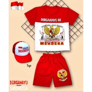 PUTIH MERAH Children's Independence Suit 17 Years Boys Girls 2 6 9 Years 3 Set 79-Dirgahayu Wanset G