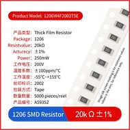 500pcs/50pcs 1206 SMD Resistor 20K Ohm 1/4W ±1% Chip Resistor 1206W4F2002T5E