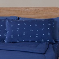 LINE FRIENDS | 純棉熊大印花枕套-紳士藍