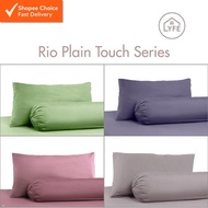 kun® Rio Plain Touch Series Bed Linen - (Pillowcase, Bolster Case, Fitted Bedsheet, Quilt Cover), Mi