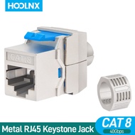 Hoolnx CAT8 CAT7 CAT6A CAT6 Tool Less RJ45 Keystone Jack Metal Zinc Alloy Self-locking Tool Free STP