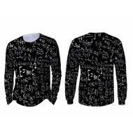 kaos baju custom fullprint tangan panjang rumus matematika fisika